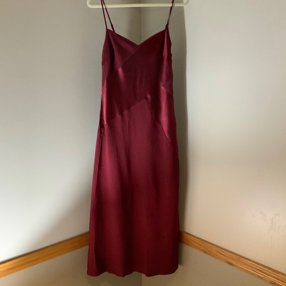 J. Crew Dresses & Skirts - J Crew Collection Maroon Sz 10 Satin Slip Dress Adjustable Straps